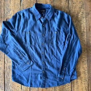 Lucky Brand Men’s Cotton Twill Blue Button Up – NWT